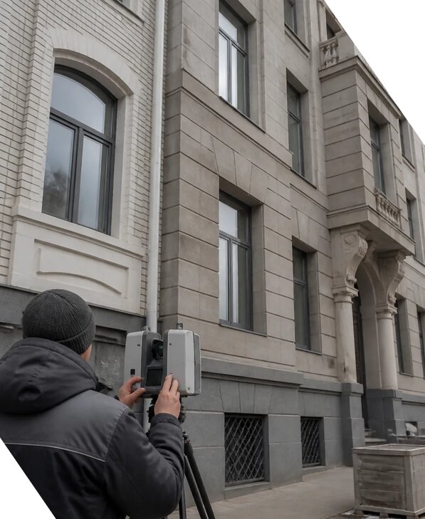 Лазерное сканирование фасадов зданий для обследования в Владивостоке